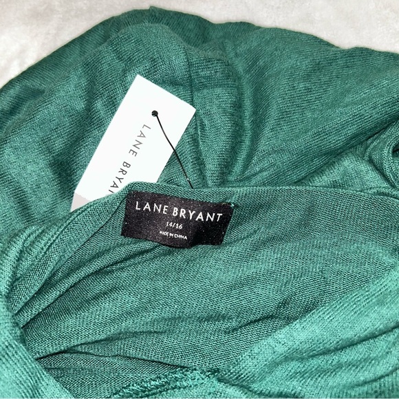 Lane Bryant Green Hooded Sweater with Thankful Print - Picture 3 of 4